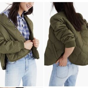 Madewell Olive Military Quilted Puffer Jacket Womens XXS